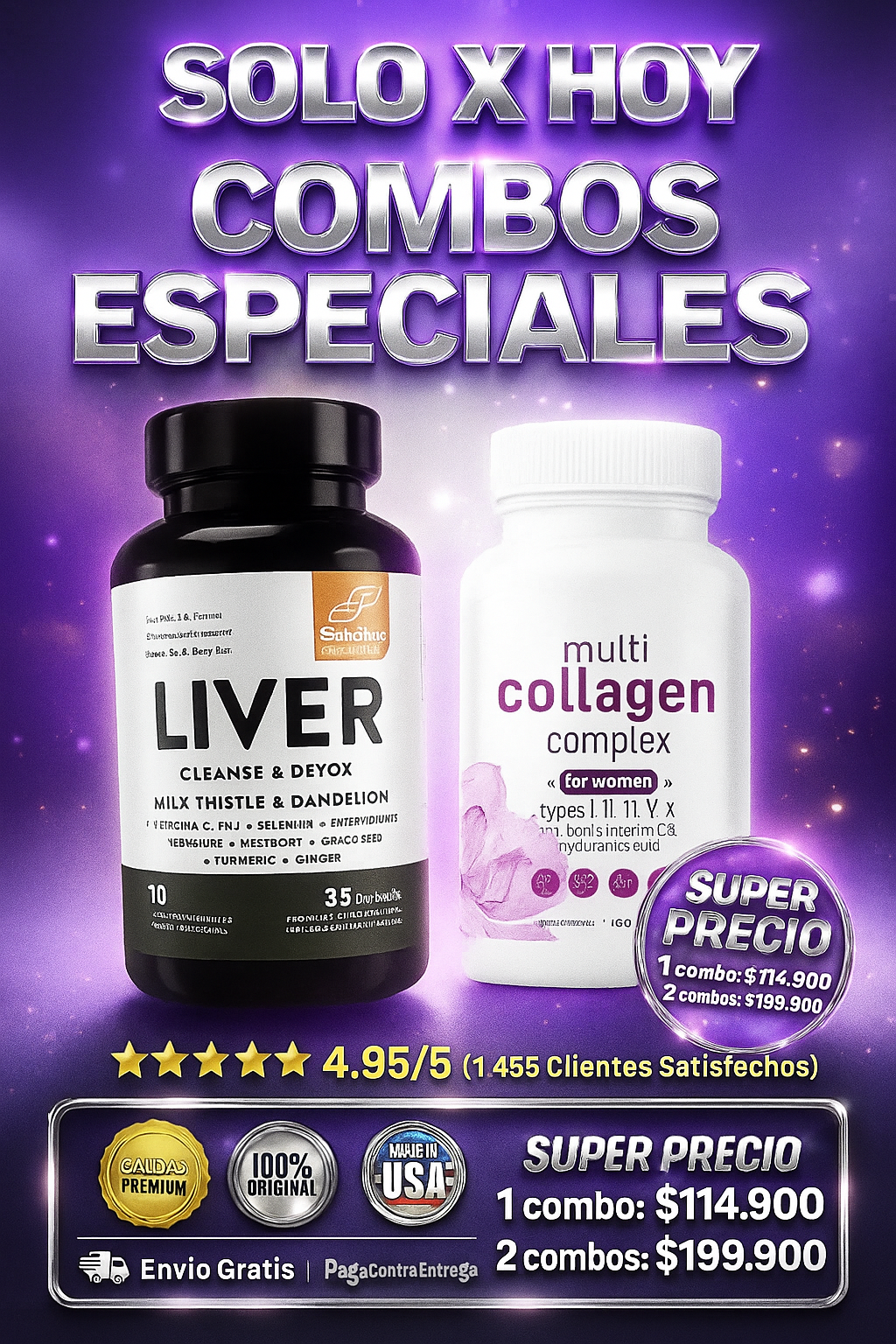💊 LIMPIA TU HÍGADO, RENUEVA TU PIEL ✨ LIVER CLEANSE + MULTI COLLAGEN = PODER INTERNO DESBLOQUEADO 2 PRODUCTOS IMPORTADOS 100% ORIGINAL 🇺🇸
